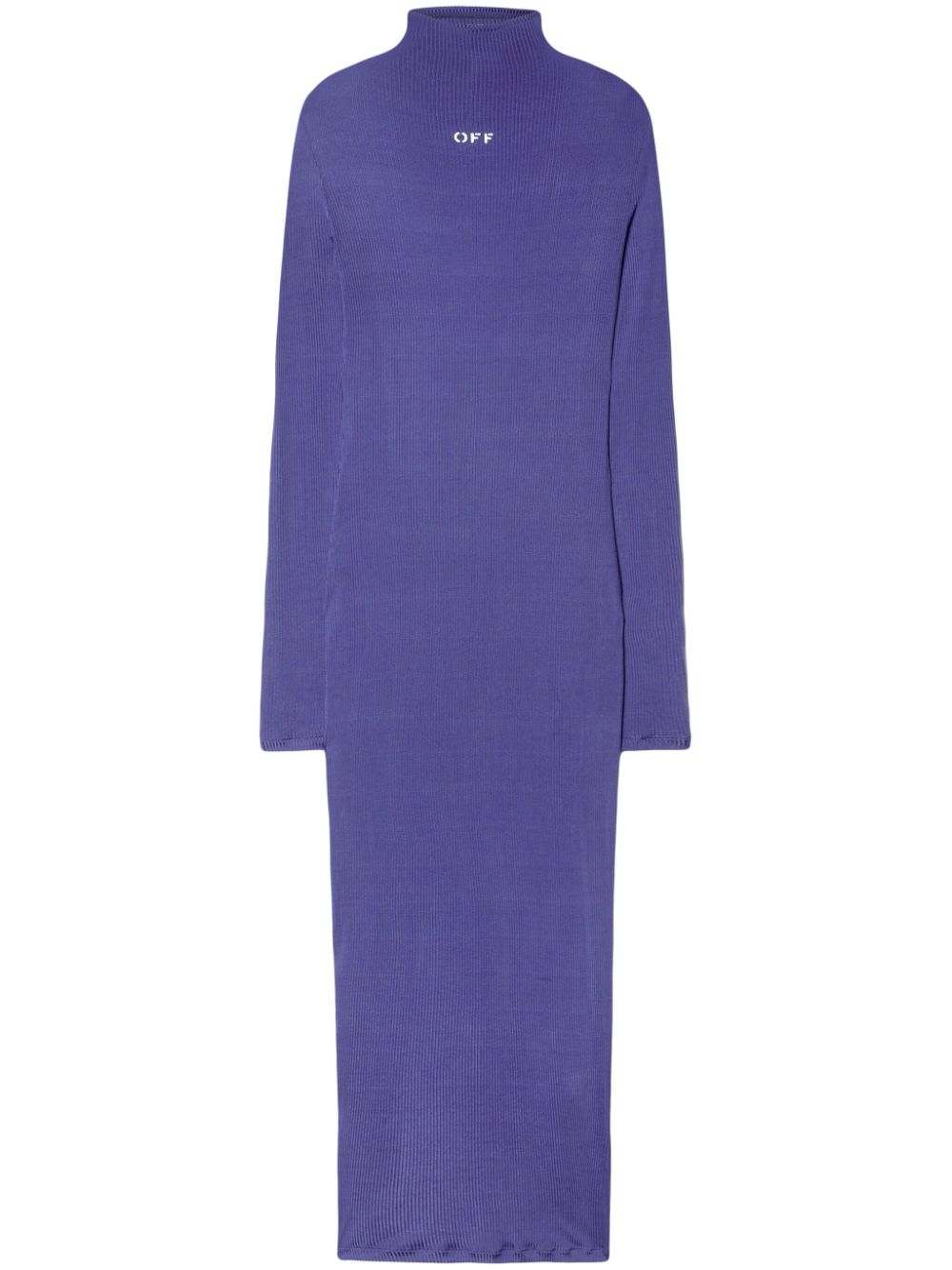 Ribbed long dress - Purple