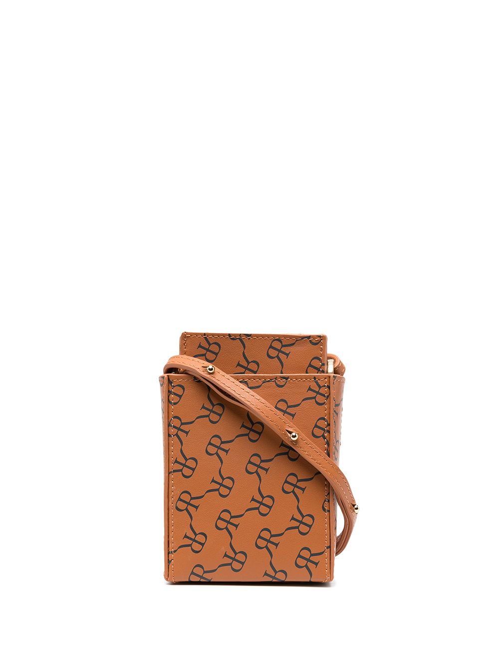 Monogram logo print mini bag - Brown