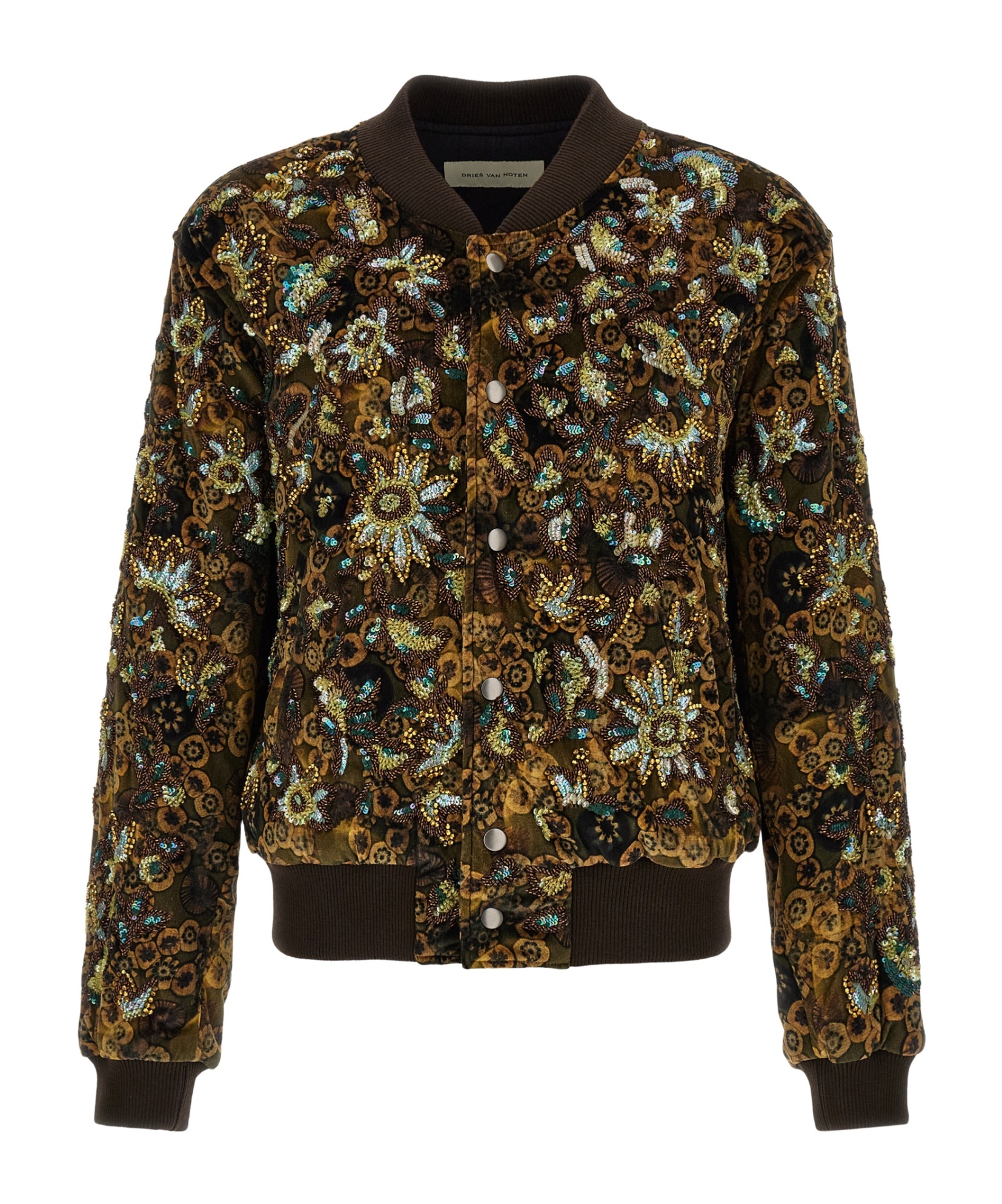 'Valtor' bomber jacket with embroideries and beads
