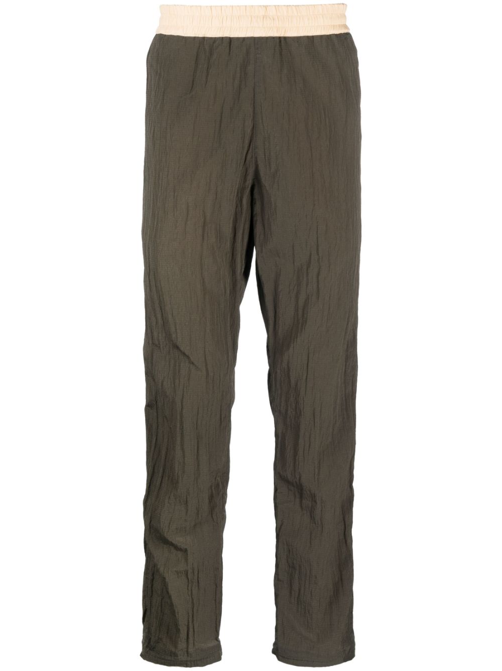 Elasticated-waistband straight-leg trousers - Green