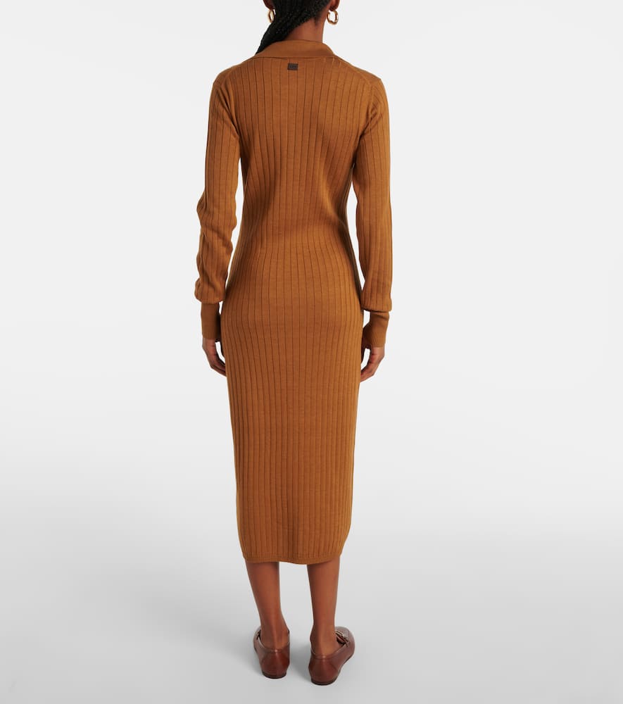 Tod's Ribbed-knit silk and cotton polo dress