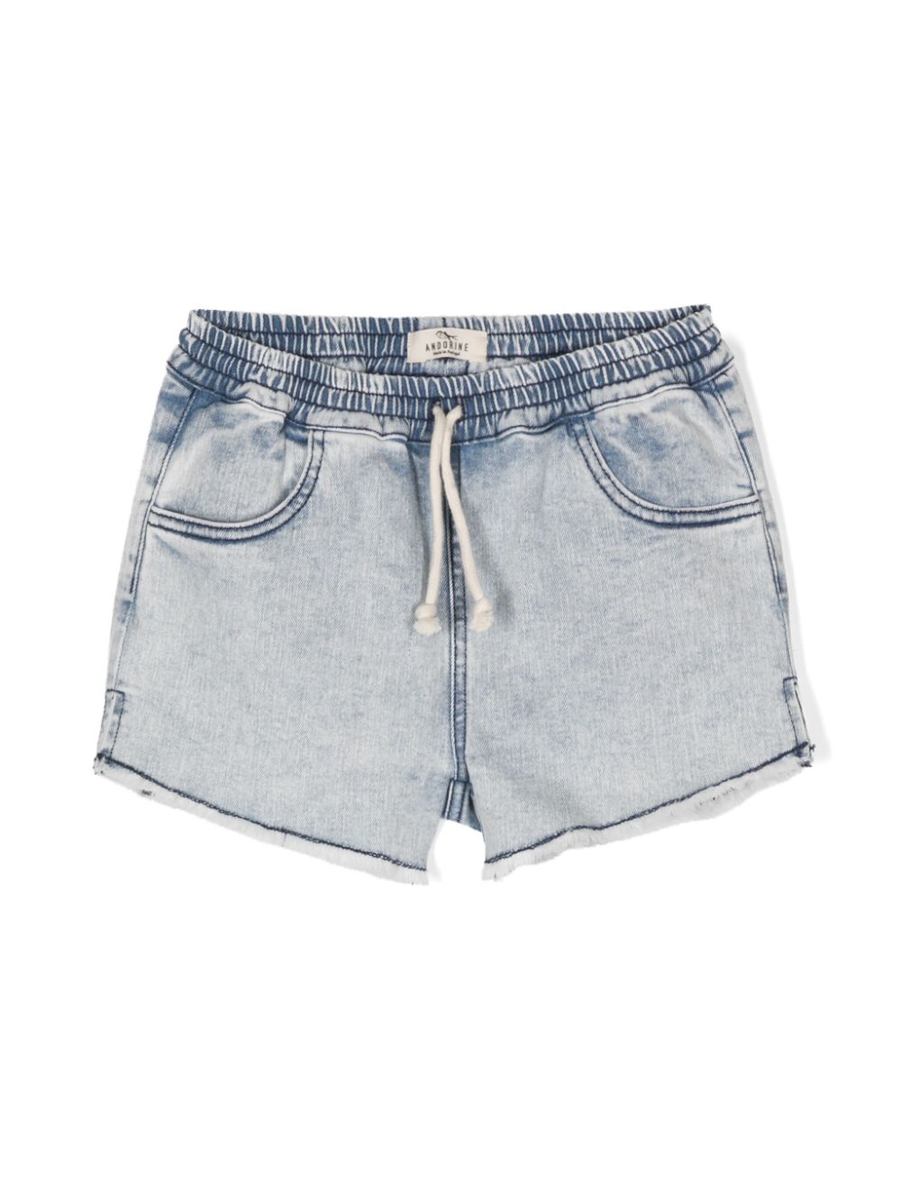 Raw-edge mini shorts - Blue