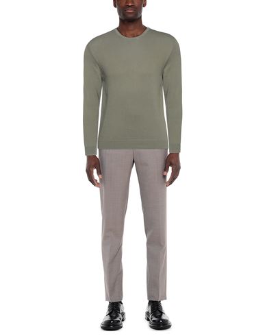 Rossopuro Man Sweater Military green Size 4 Cotton