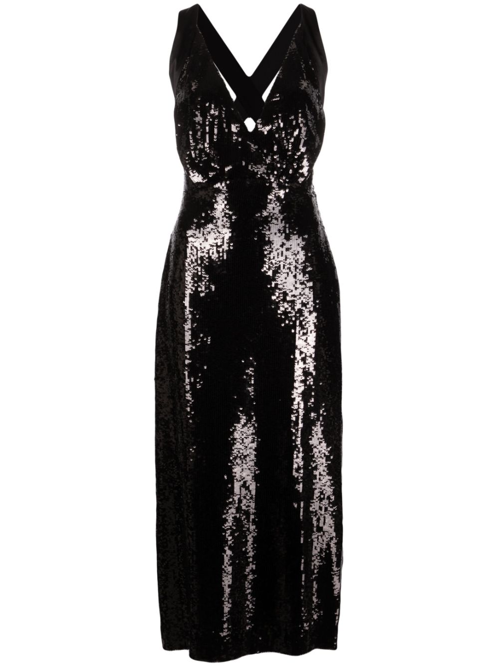 The Milo sequinned midi dress - Black