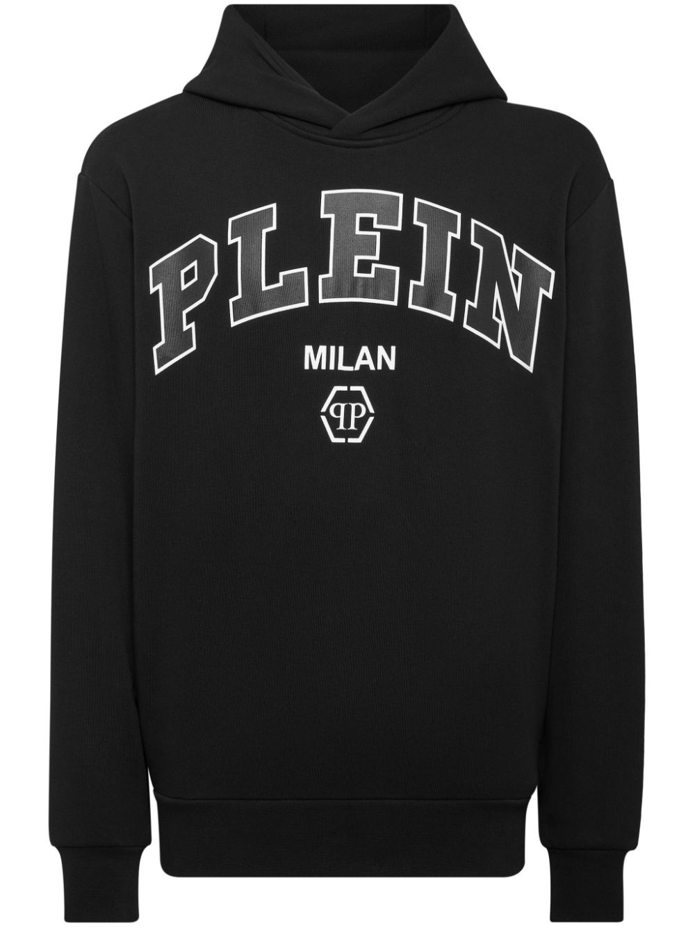 Logo-print cotton-blend hoodie - Black