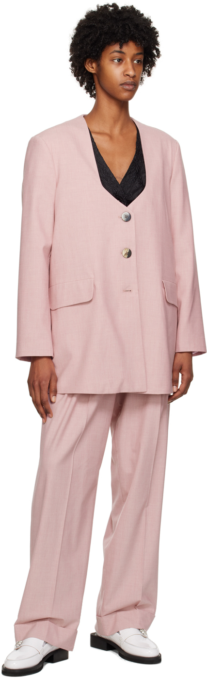 Pink oversized draped blazer
