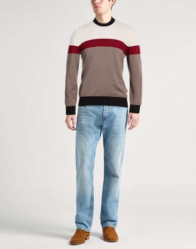 Man Sweater Taupe Size 38 Virgin Wool