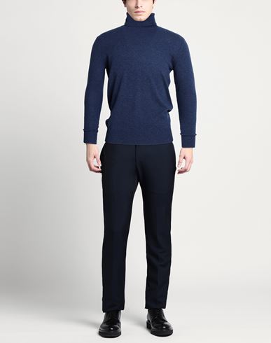 Man Turtleneck Navy Size 38 Merino Wool, Cashmere