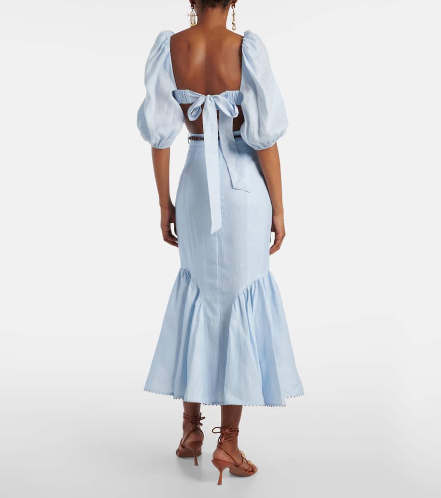Rhiannon linen midi skirt