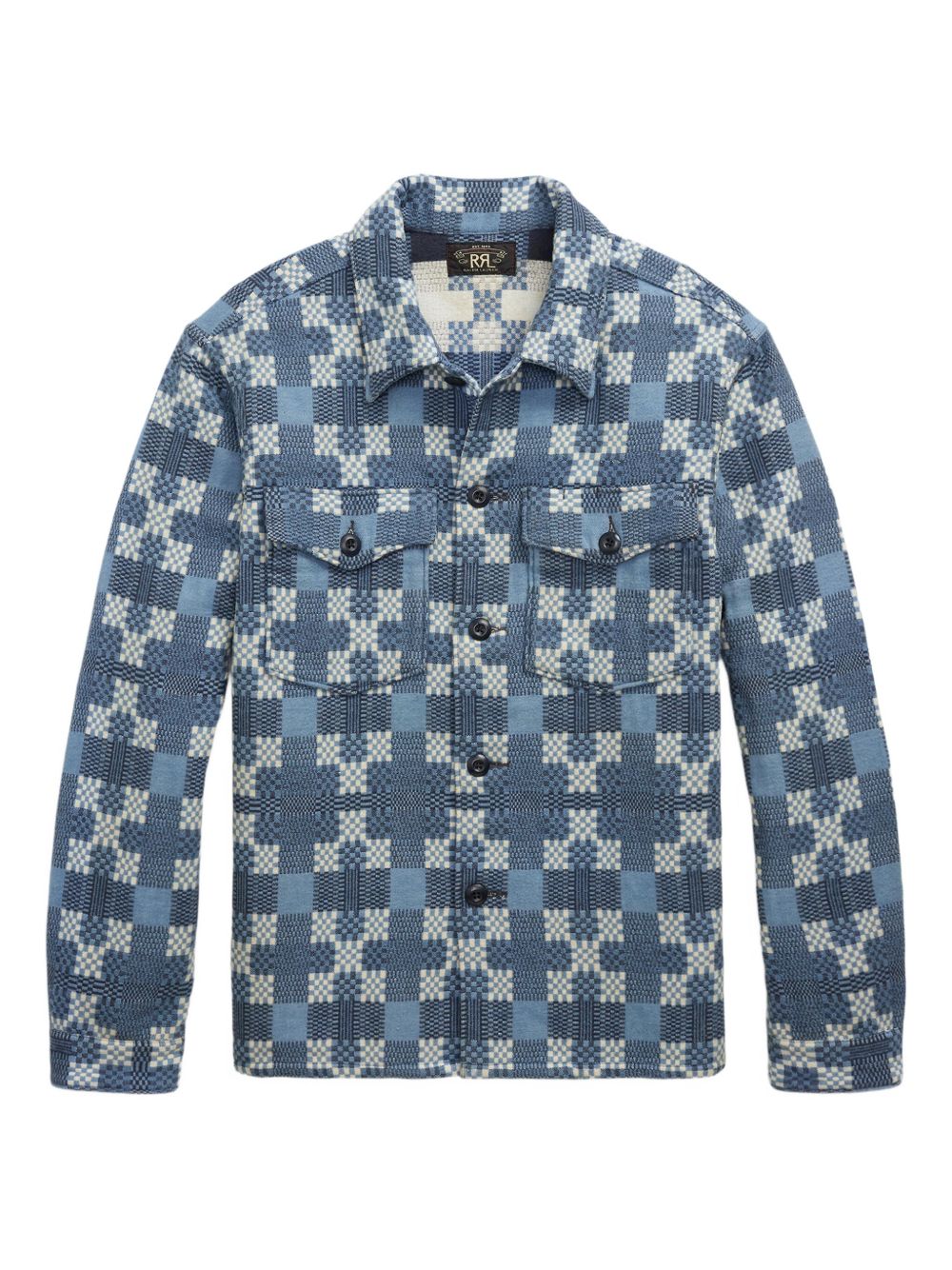 Patterned-jacquard shirt - Blue