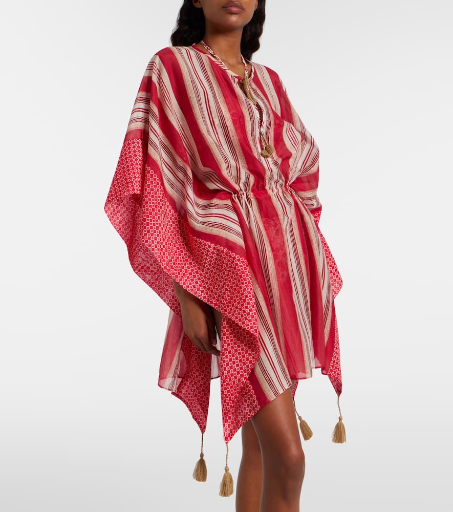 Printed cotton and silk kaftan