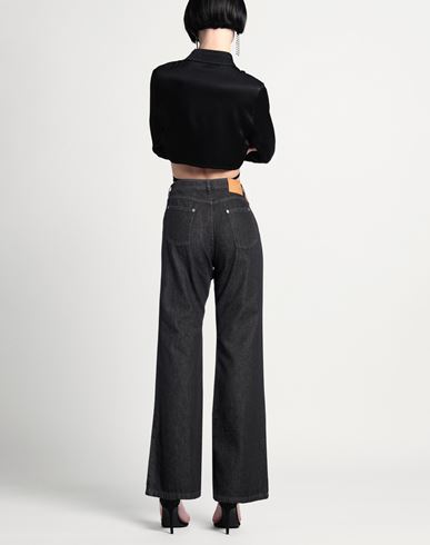 Woman Jeans Black Size 8 Cotton, Polyester