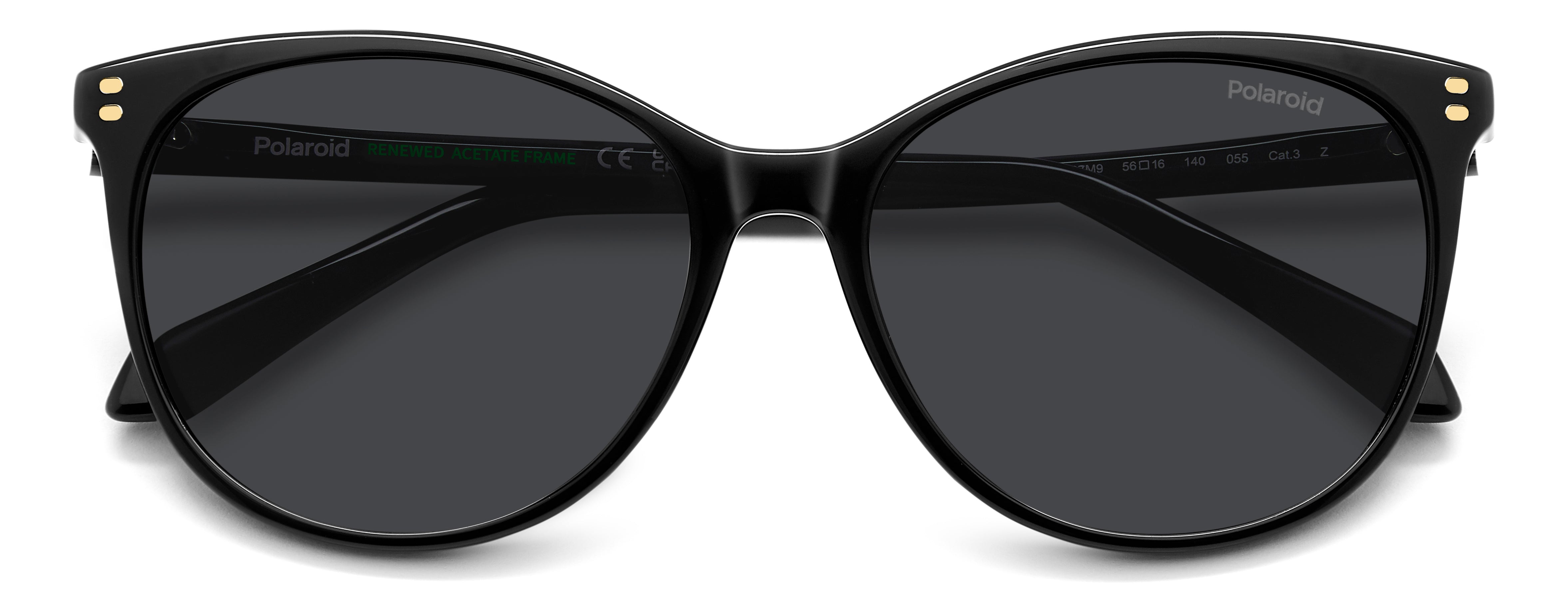 Polaroid Woman Polaroid PLD 4200/S/X 807/M9 Sunglasses Acetate Black Grey Cat Eye Polarized