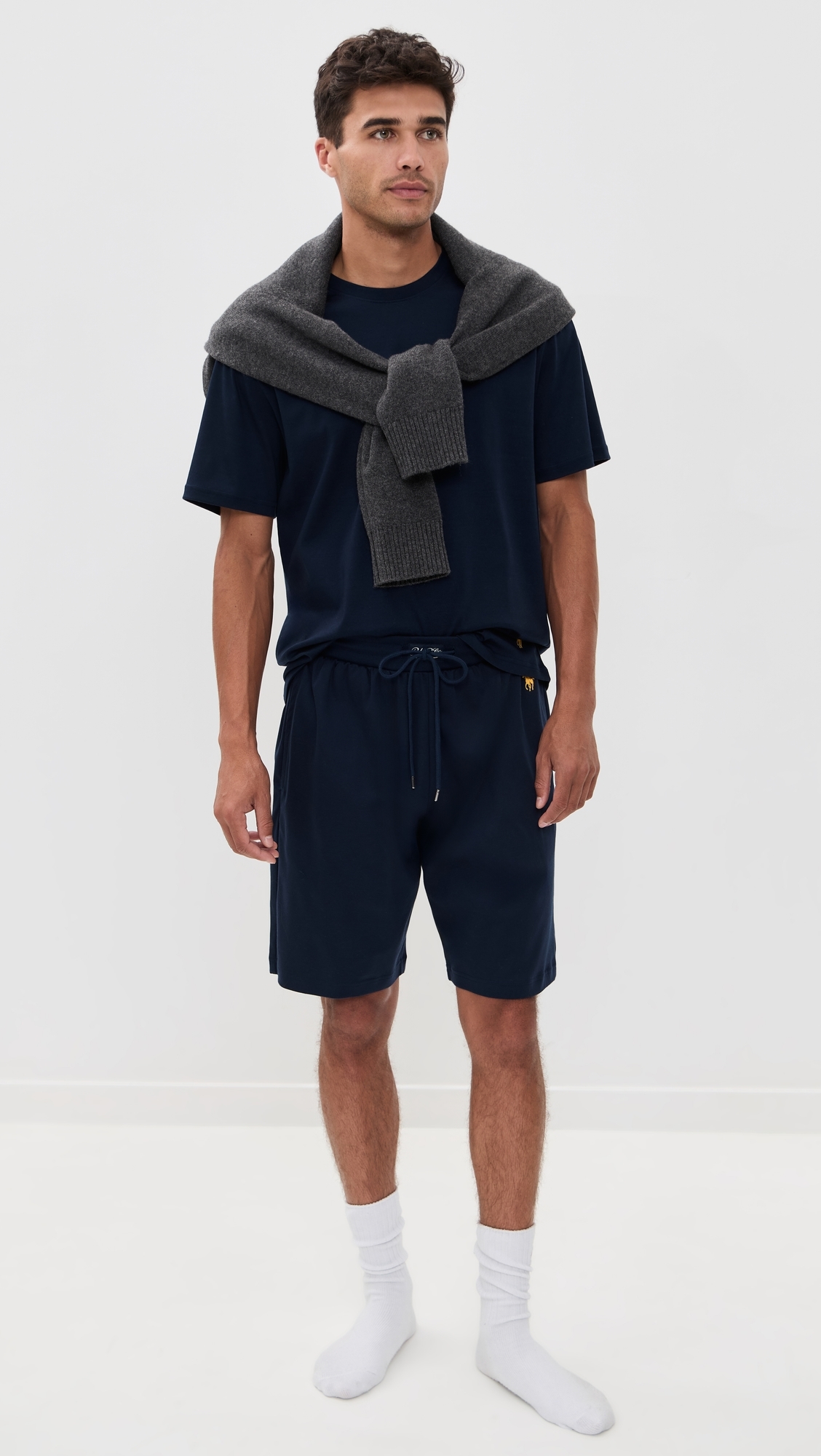 Mercerized Cotton Sleep Shirt Cruise Navy