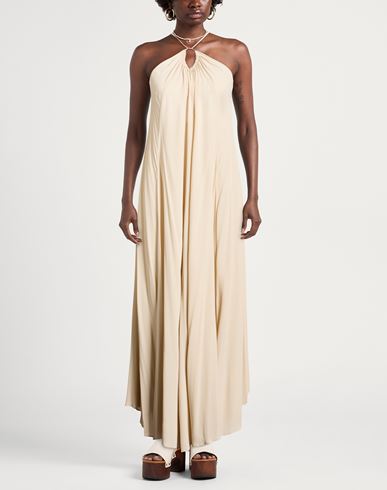 Woman Maxi dress Beige Size 2 Acetate, Silk