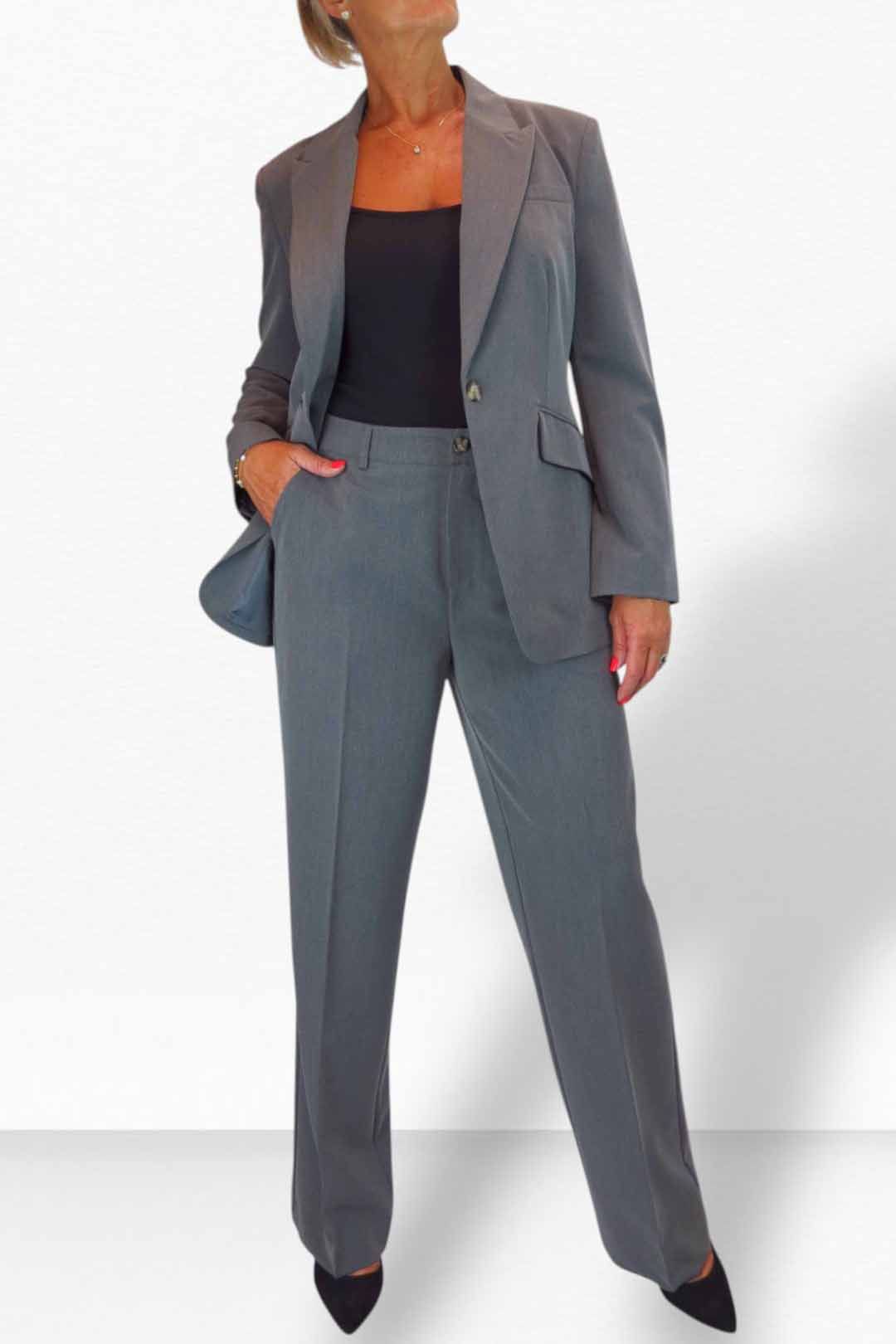 Paulo Due 2 Piece Tailored Trouser Suit In Grey
