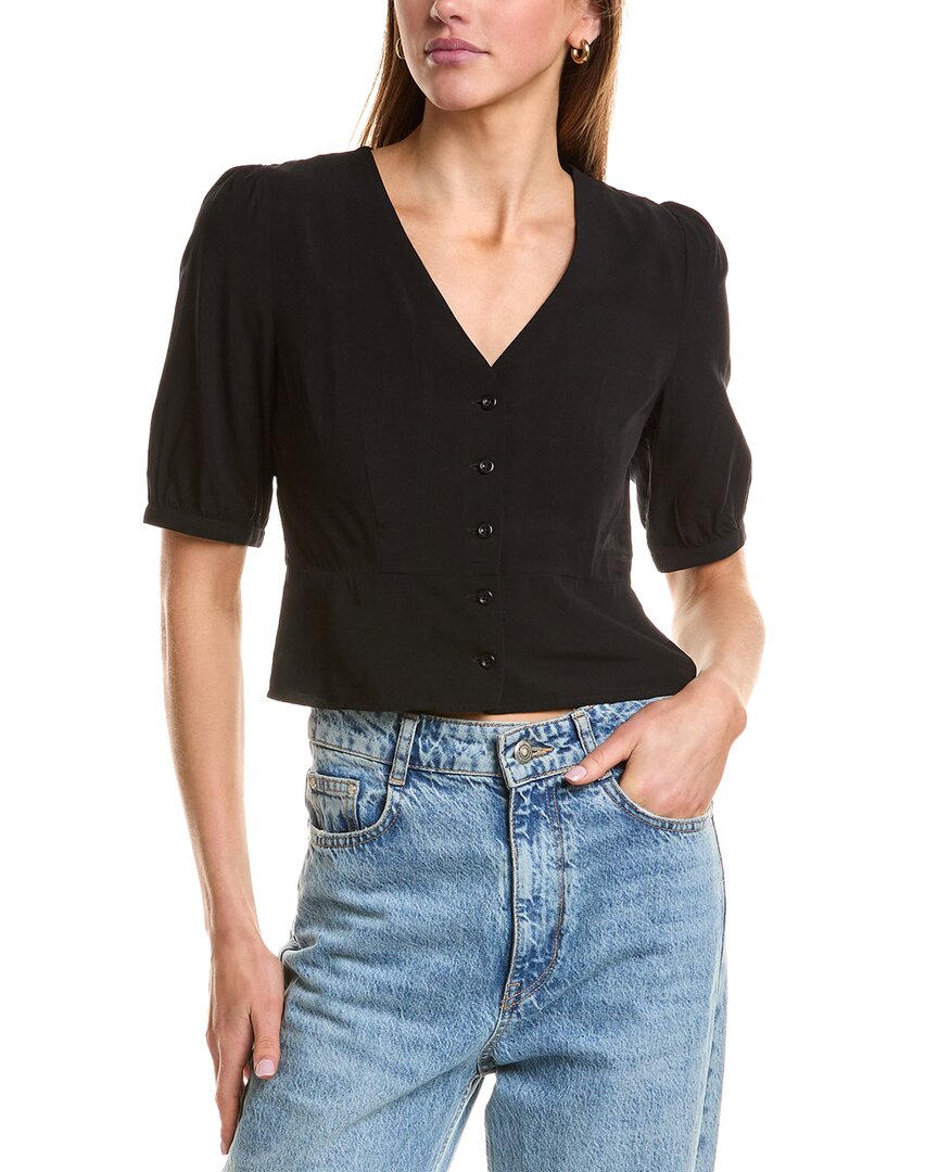 Button Cropped Blouse