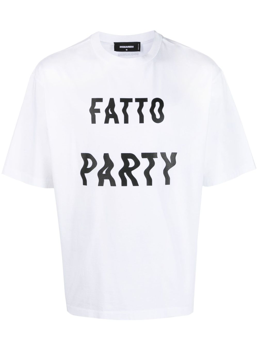 Text-print cotton T-shirt - White