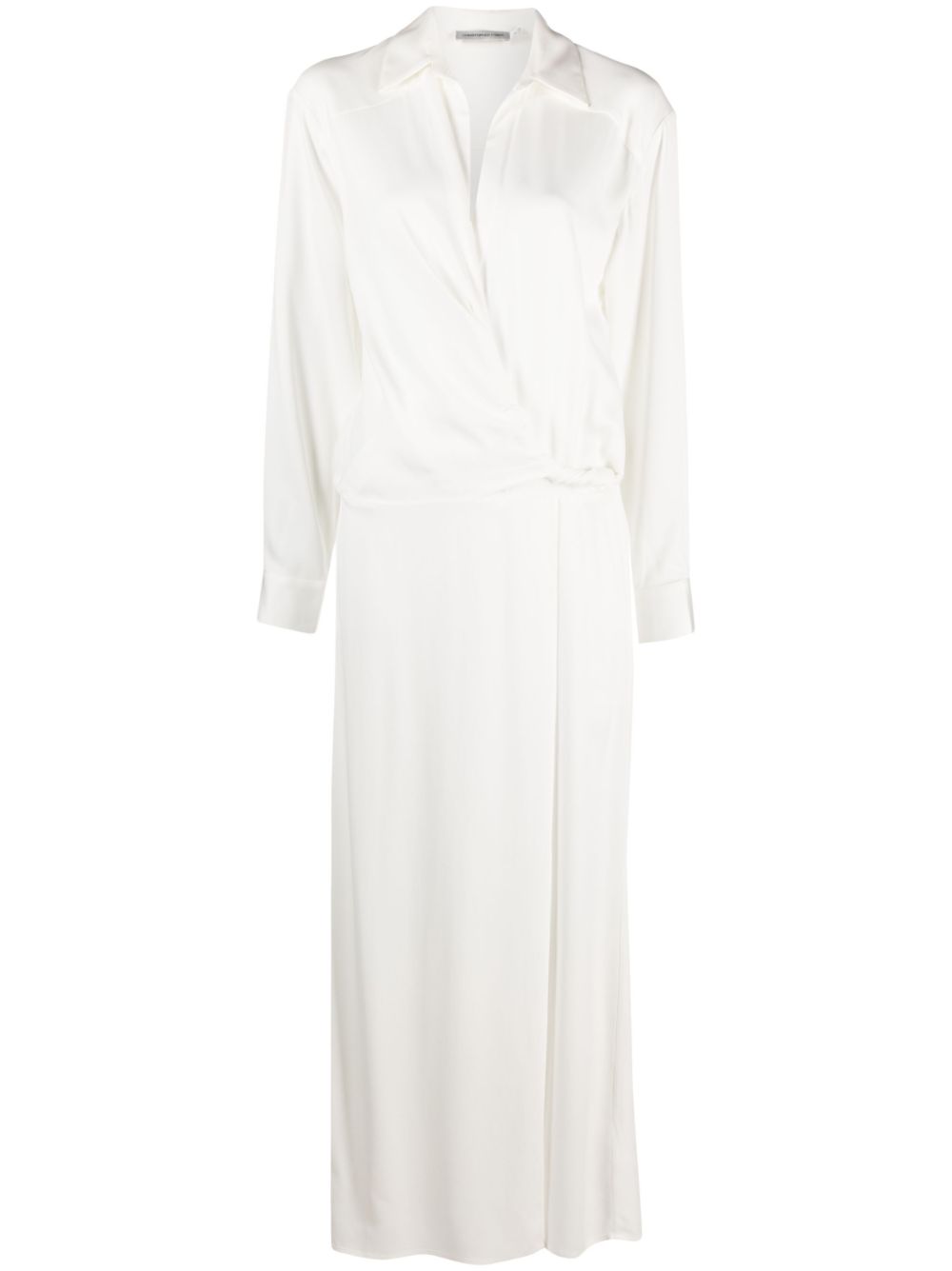 Wrap-effect shirt dress - White