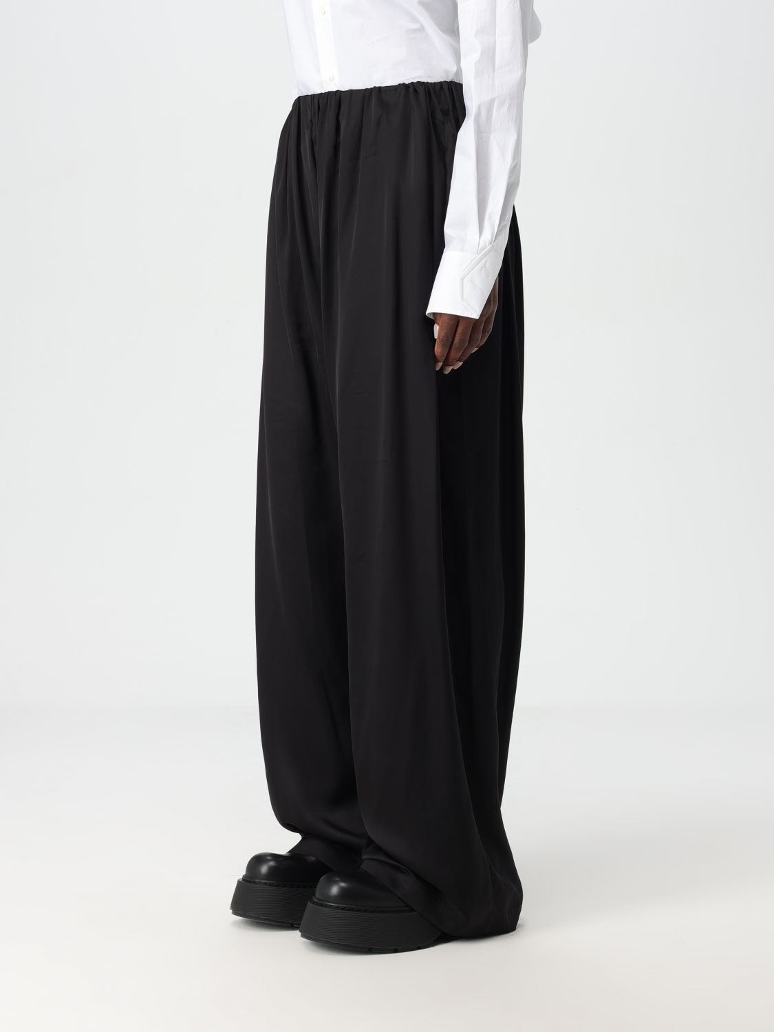 Pleated high-waist trousers - Black