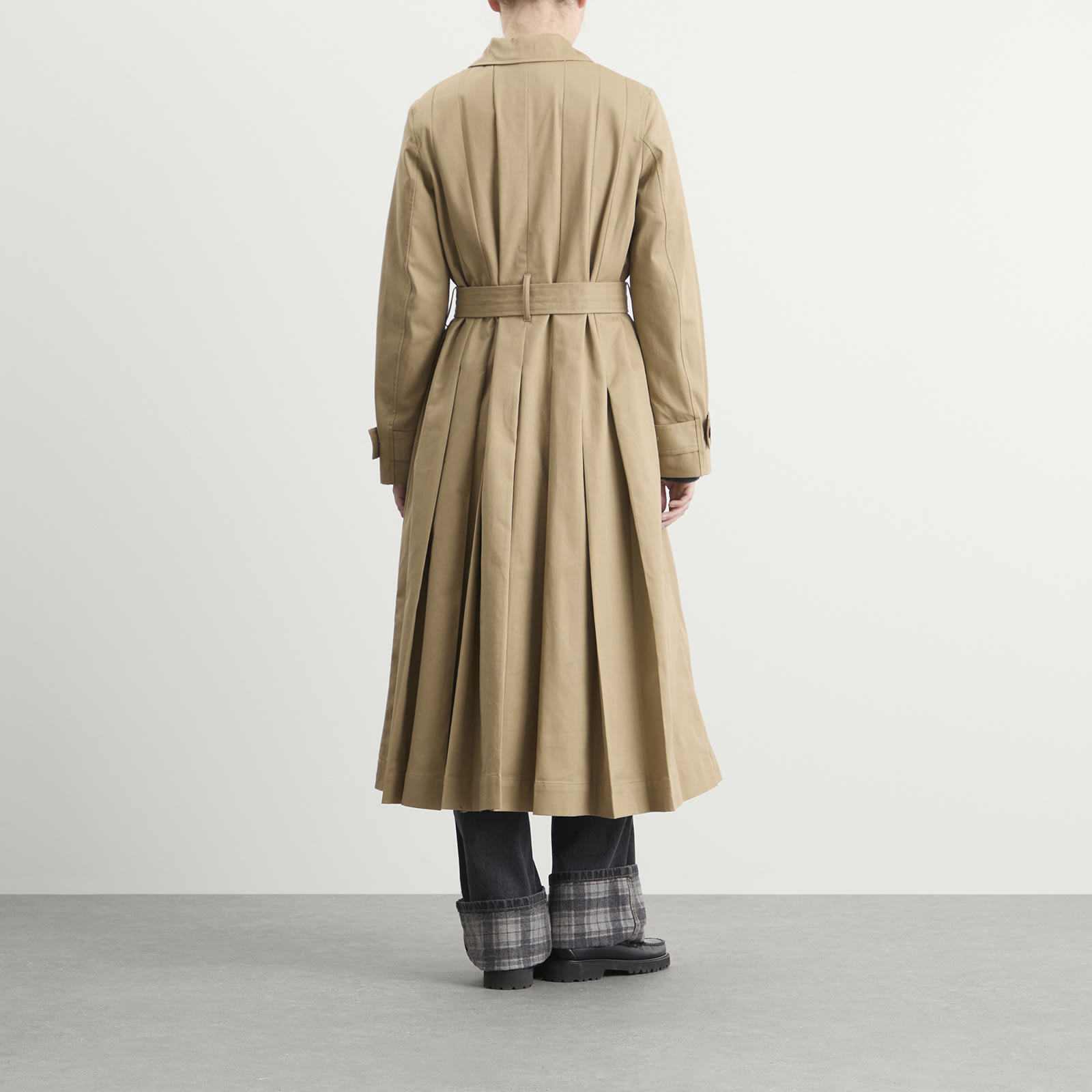 Women's Sofia Pleated Trench Coat in Stone