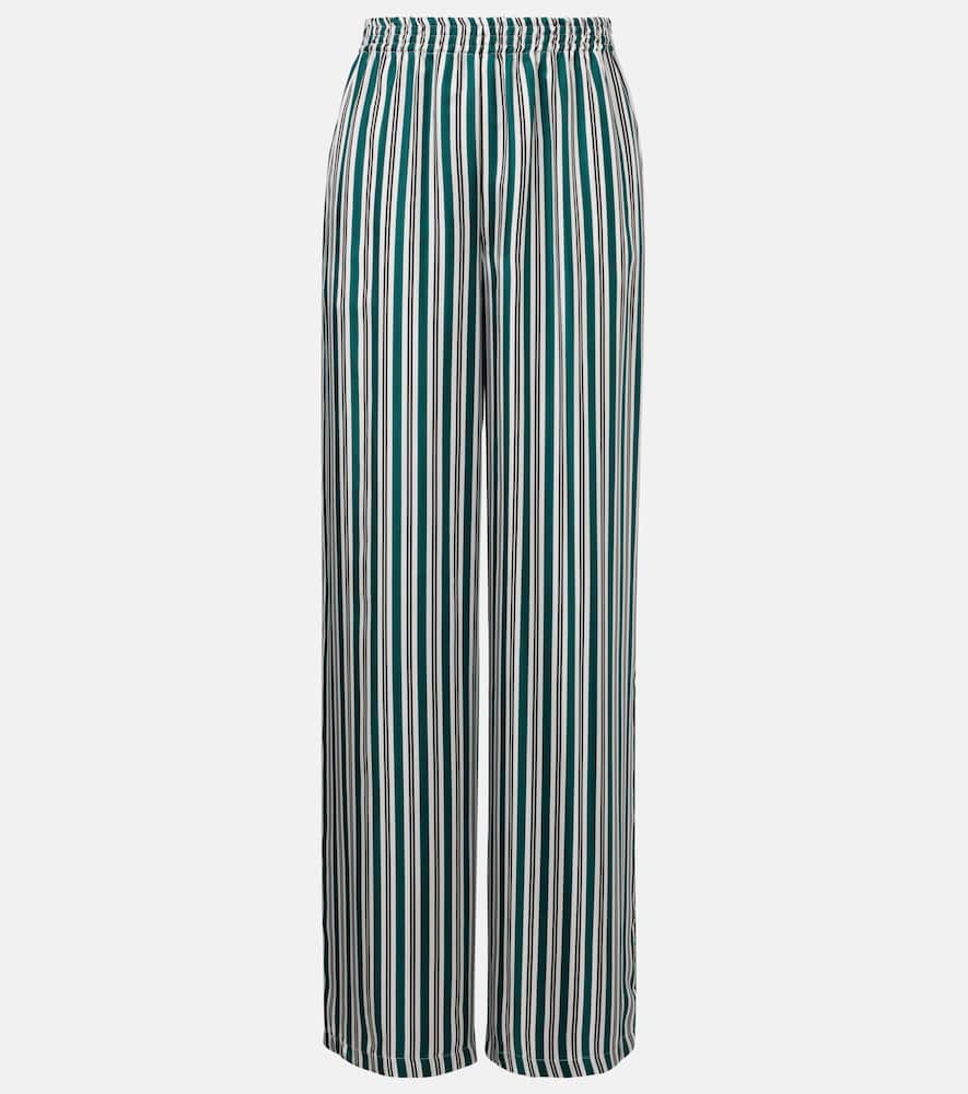 Ladino striped wide-leg silk twill pants