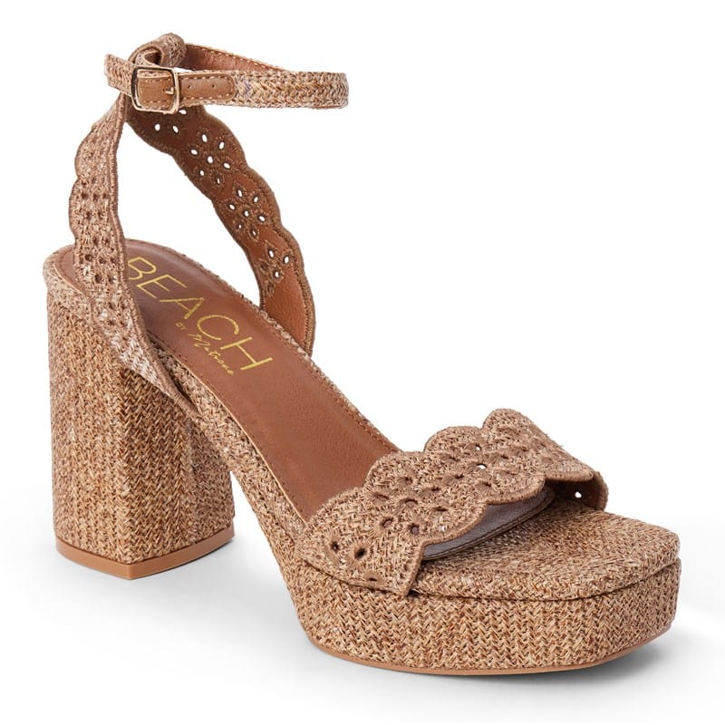 Women's Maiden Platform Block Heel Sandals (Brown)