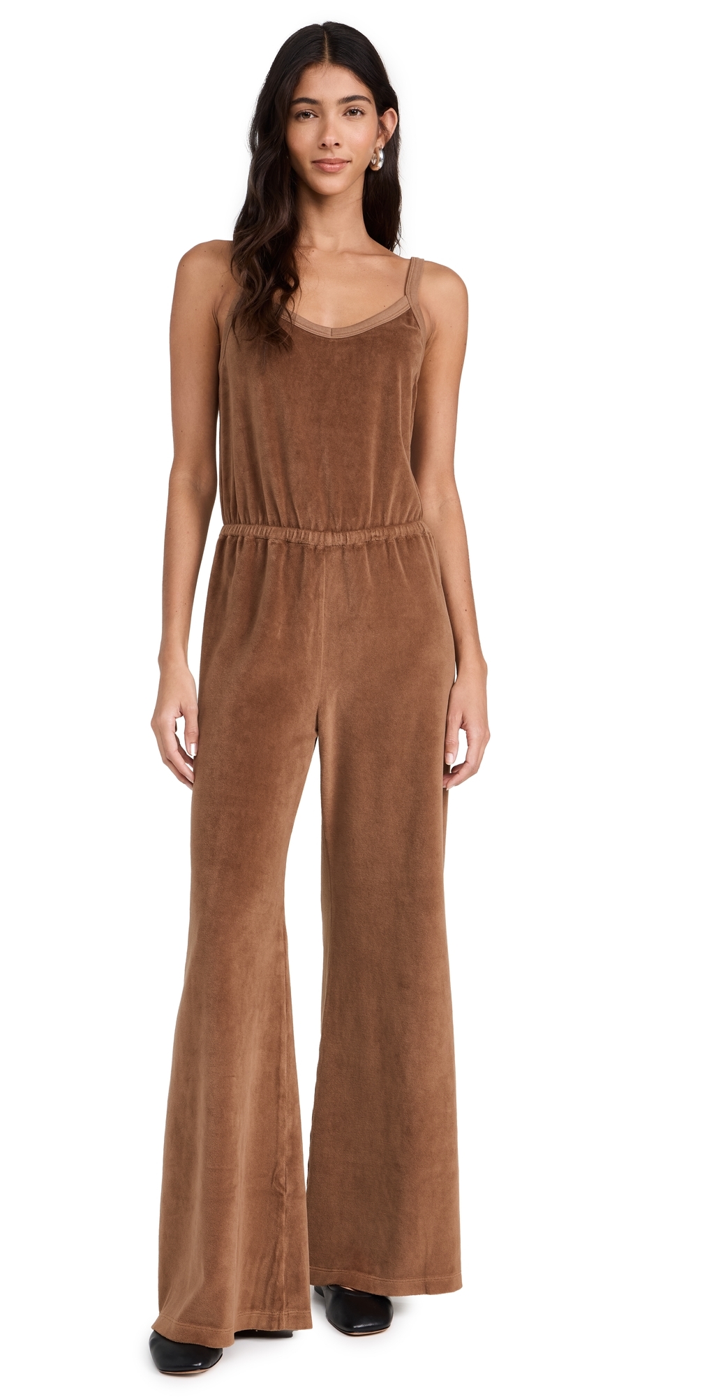 Elma Tank Flare Leg Jumpsuit Saddle