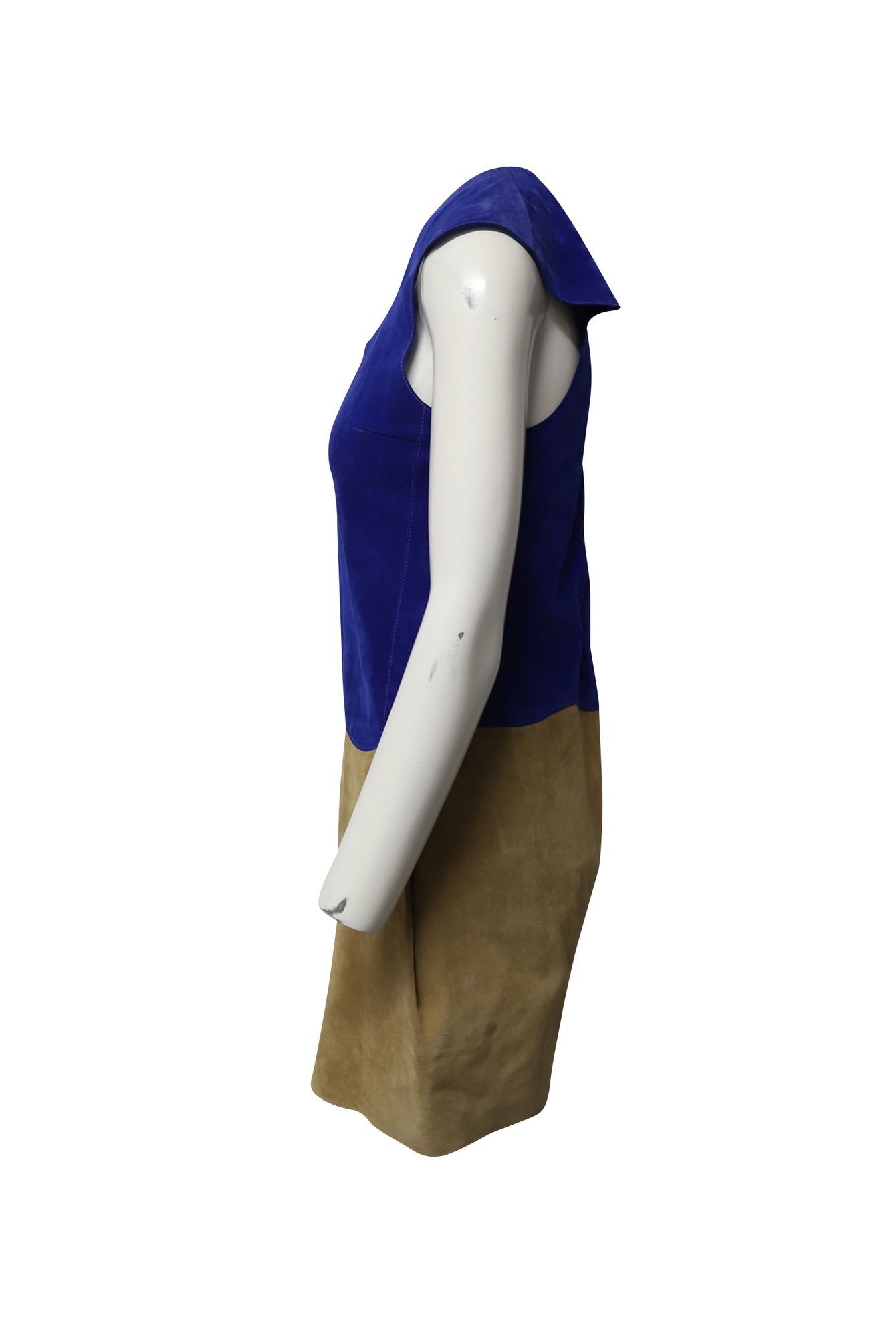 Victoria Beckham Women's Preloved Paneled Mini Dress in Suede | : Large
