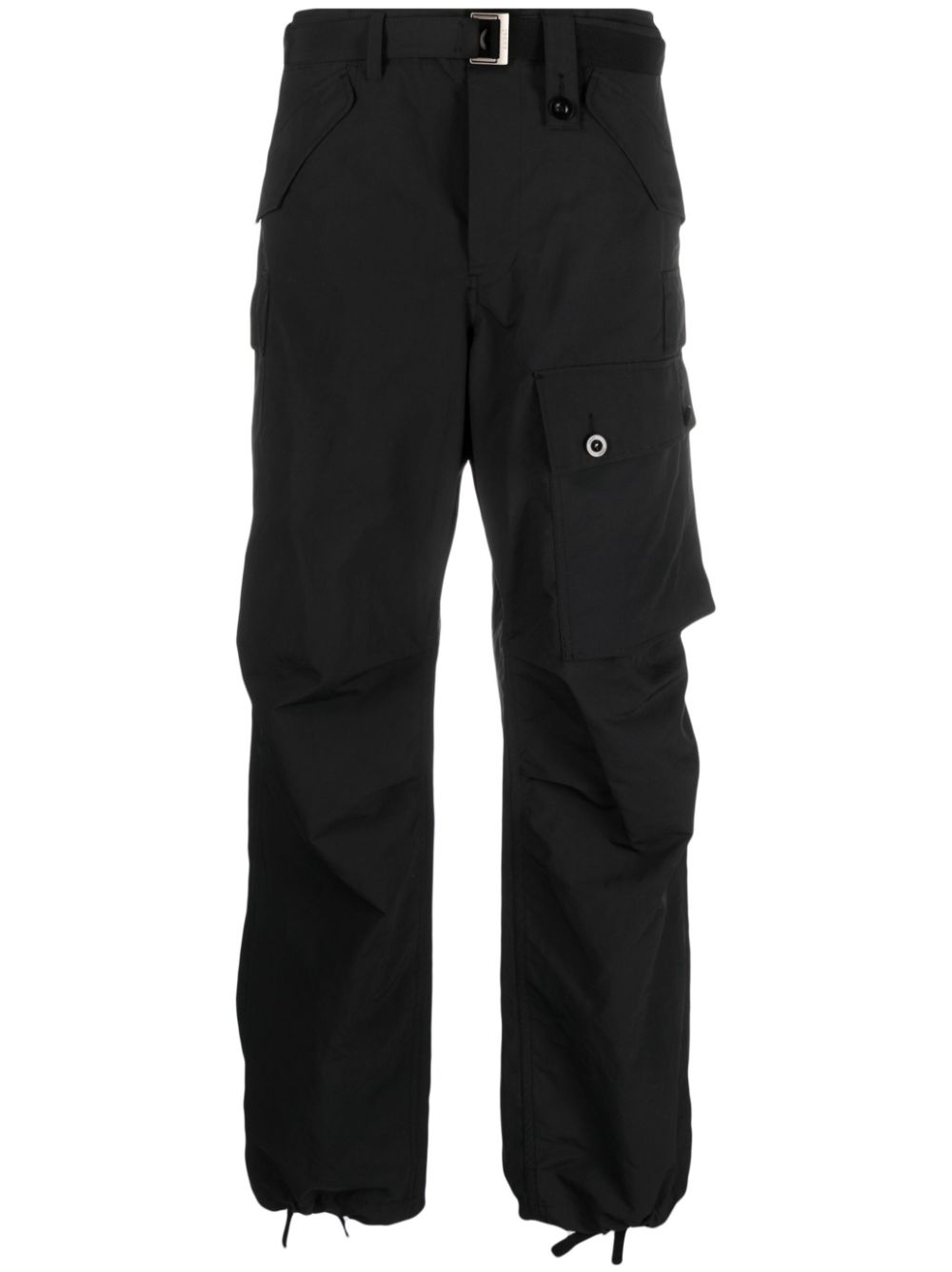 Straight-leg cargo trousers - Black