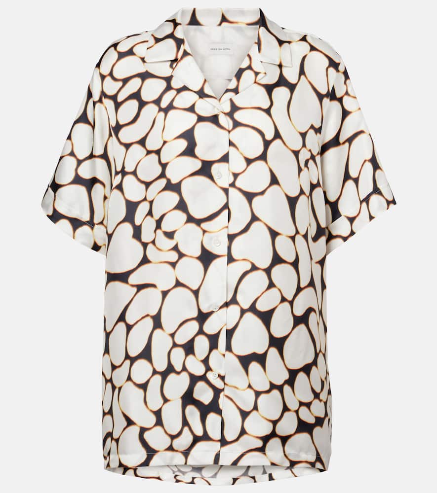 Clive printed silk shirt