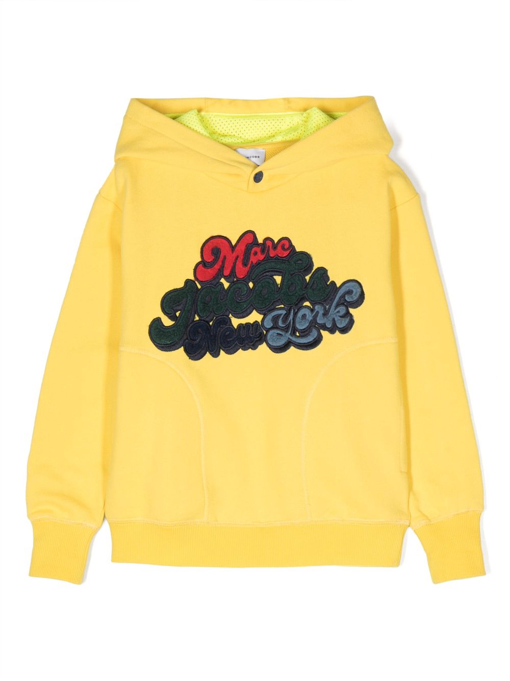 Logo-embroidered hoodie - Yellow