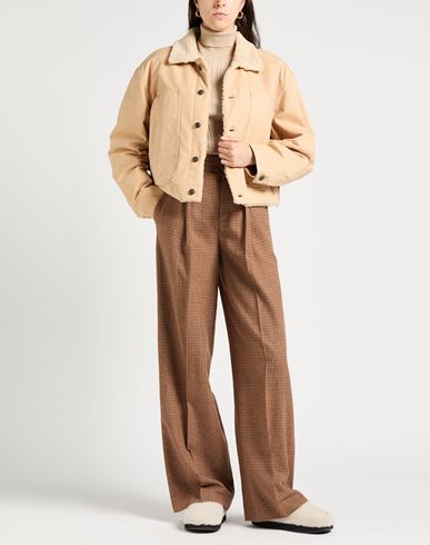Woman Jacket Sand Size 6 Cotton, Polyester