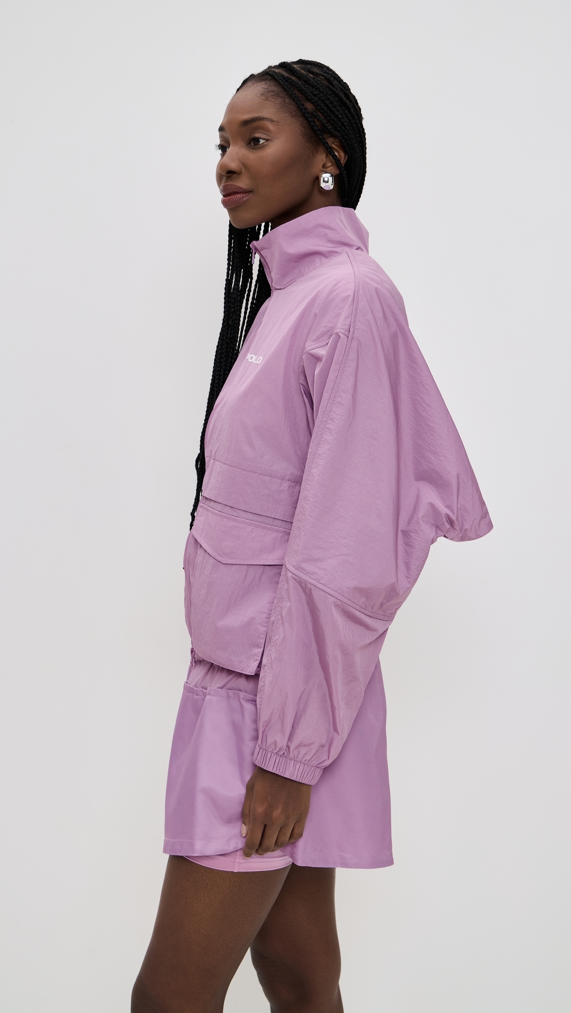 Nylon Windbreaker Jacket Light Mauve