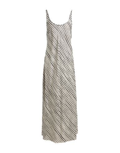 Masnada Woman Maxi dress Grey Size 4 Linen, Viscose