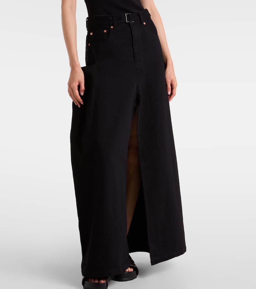 Denim maxi skirt