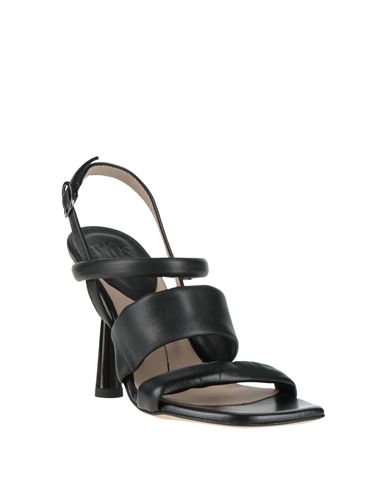 Woman Sandals Black Size 4 Leather