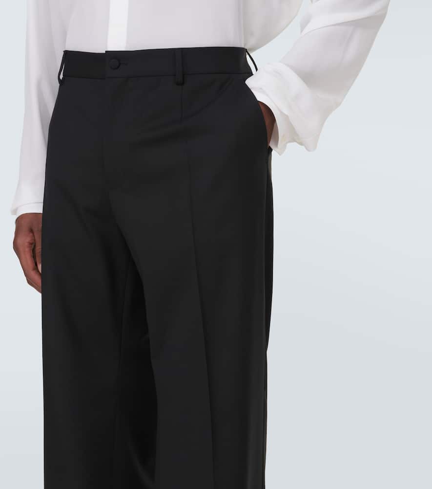 Wool-blend straight pants