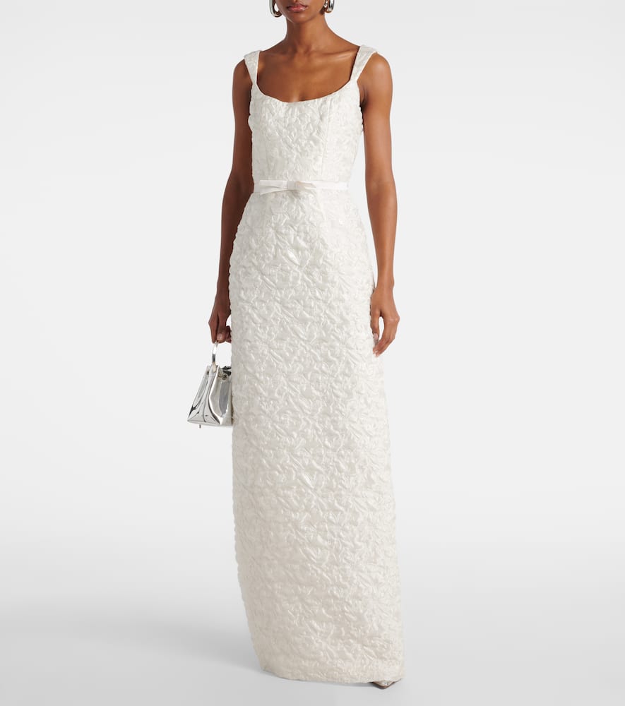 Robin floral jacquard gown