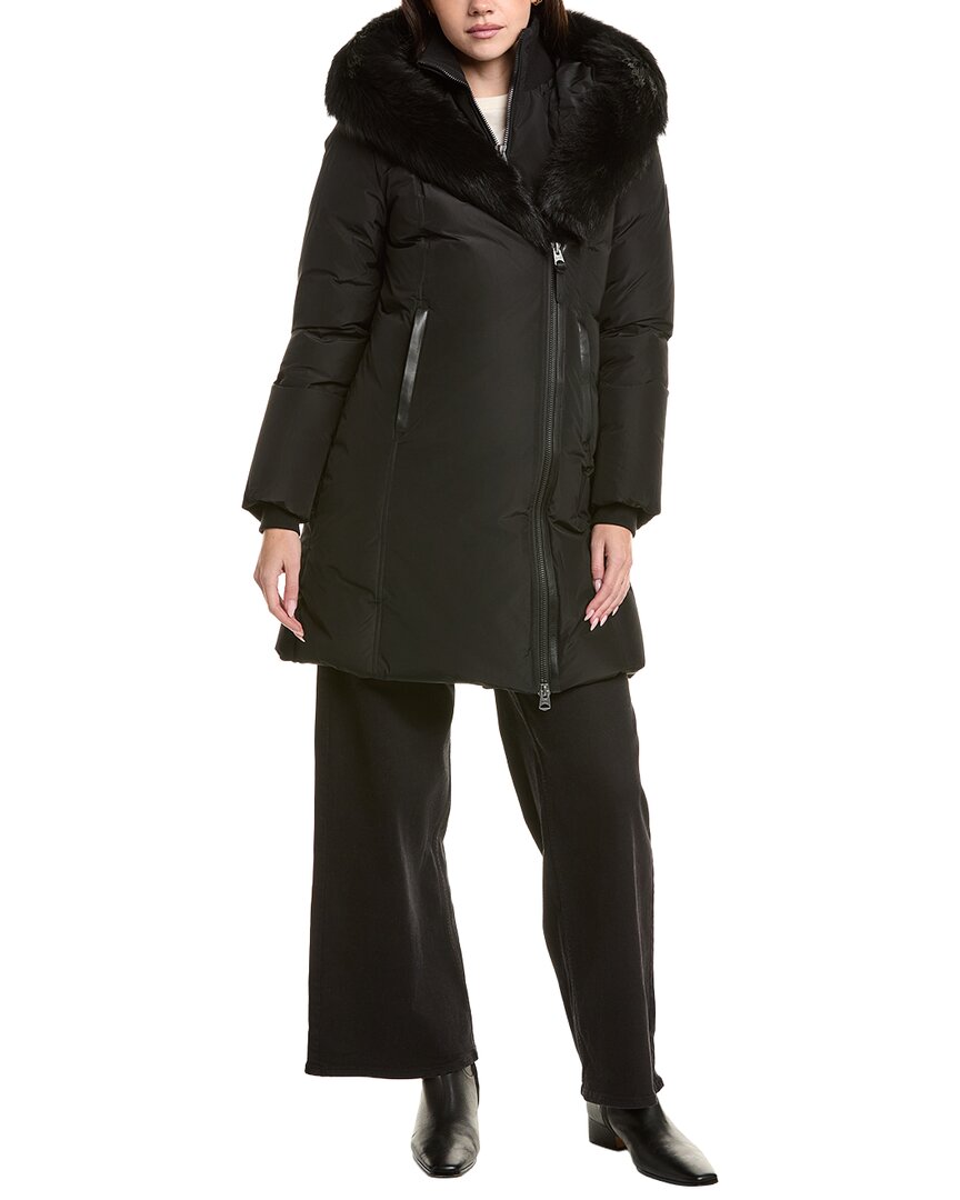 Kay-SH Leather-Trim Coat