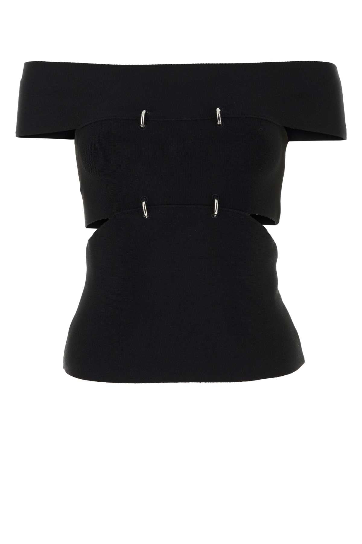 Off-Shoulder Cutout Top — Black
