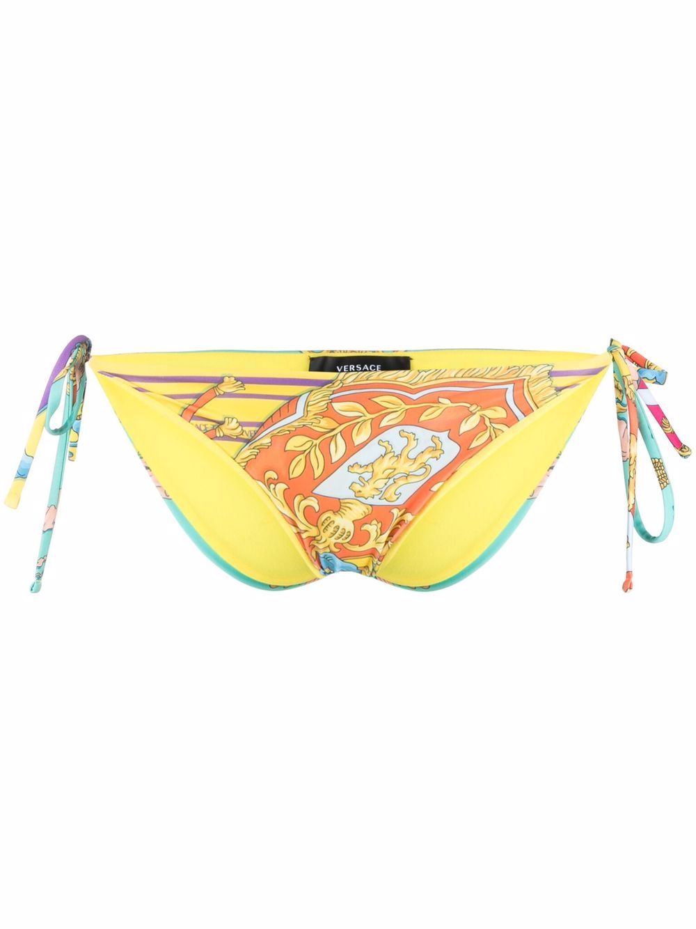 Baroque pattern-print bikini bottoms - Yellow