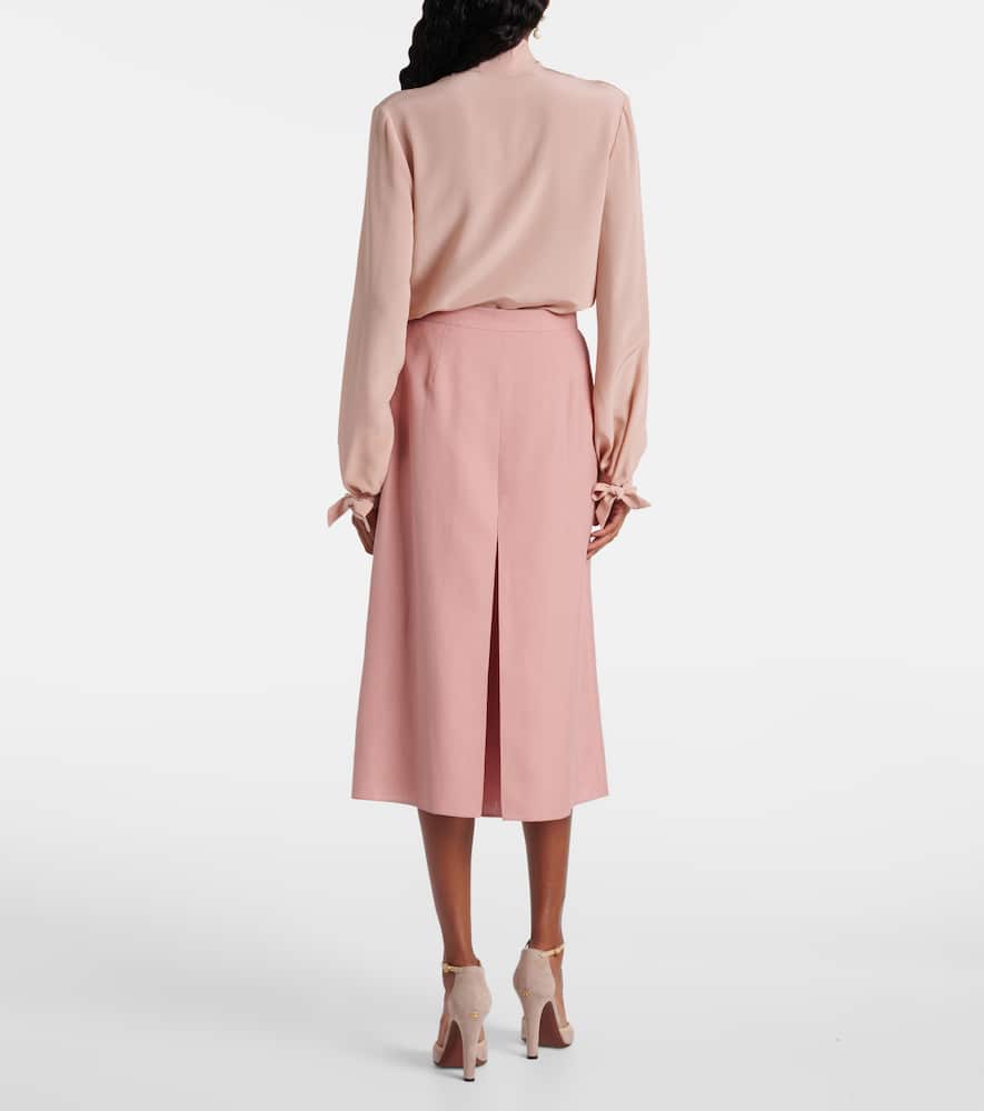High-rise wide-leg skort