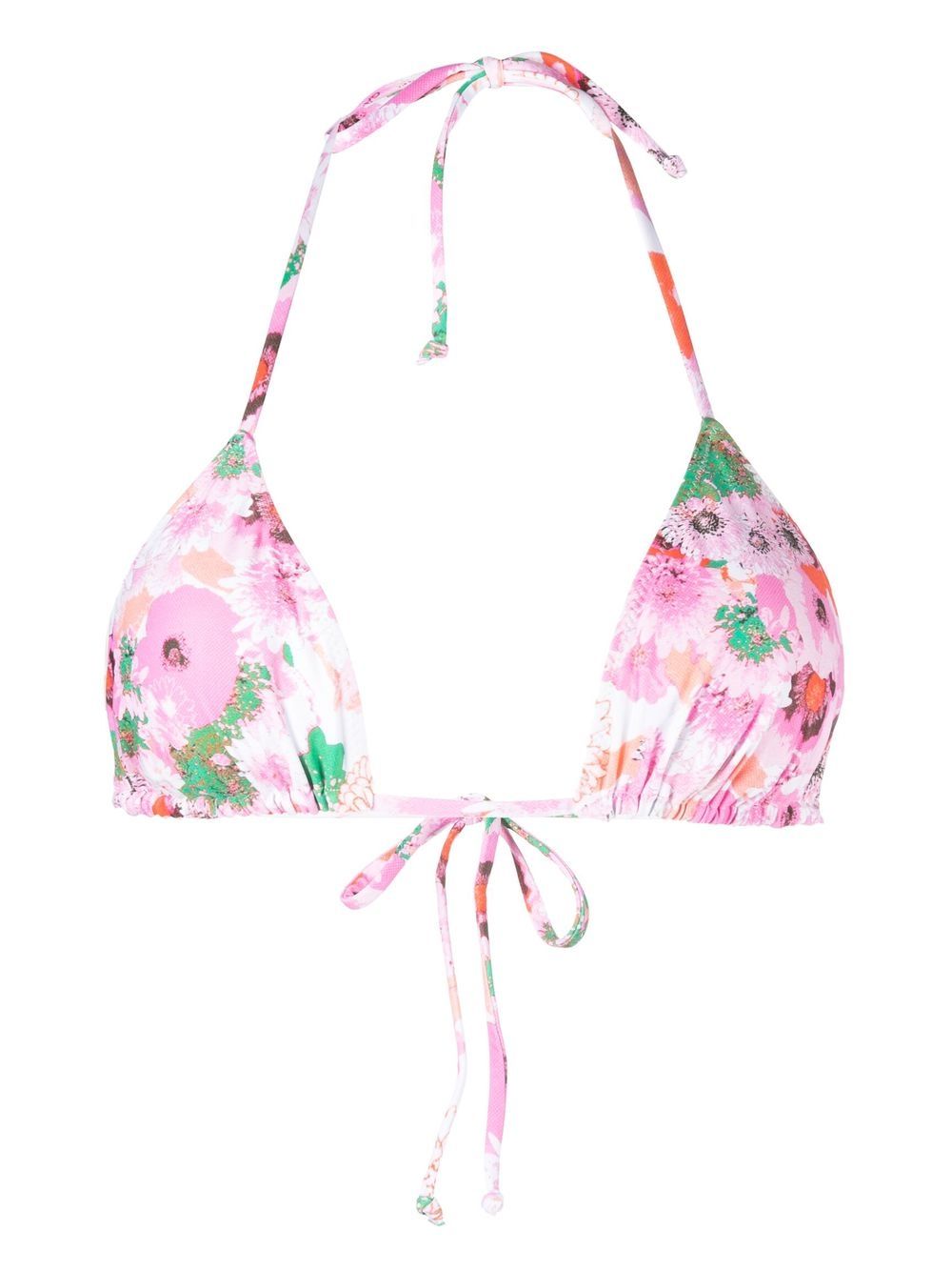 Pink Floral Bikini Top