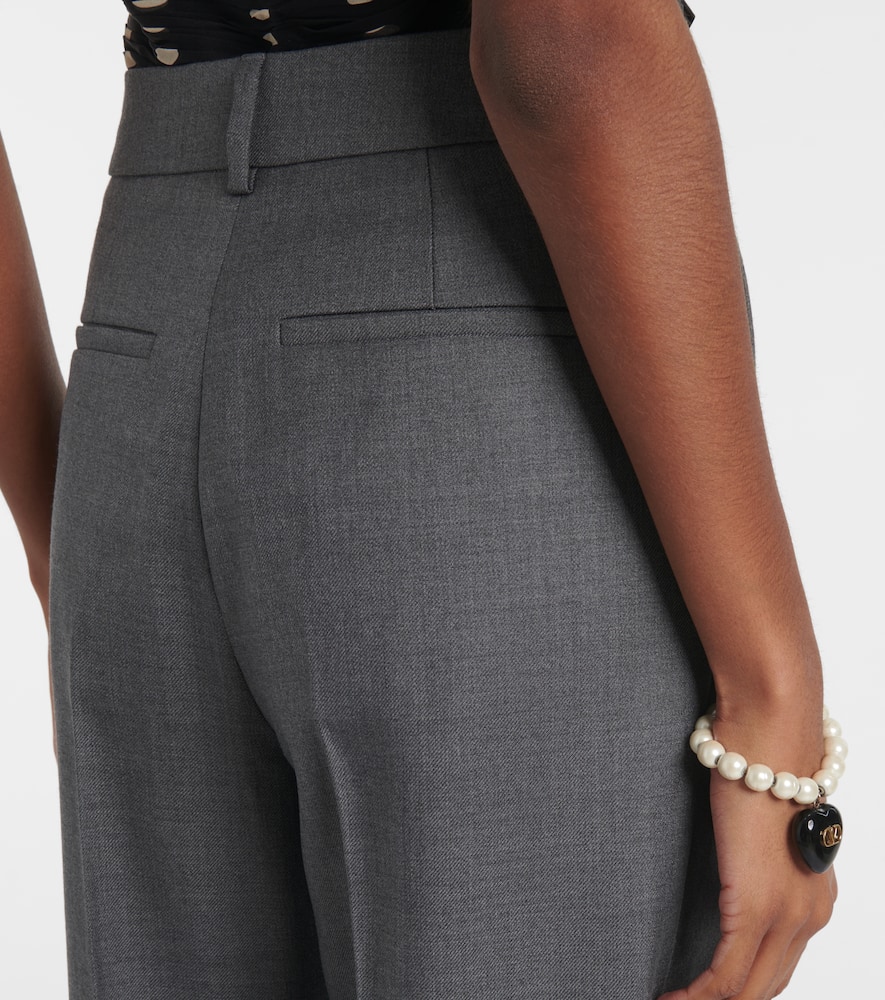 High-rise wool straight pants