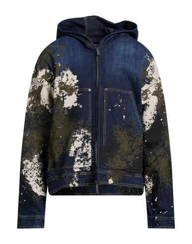 Man Denim outerwear Blue Size 34 Cotton, Elastane