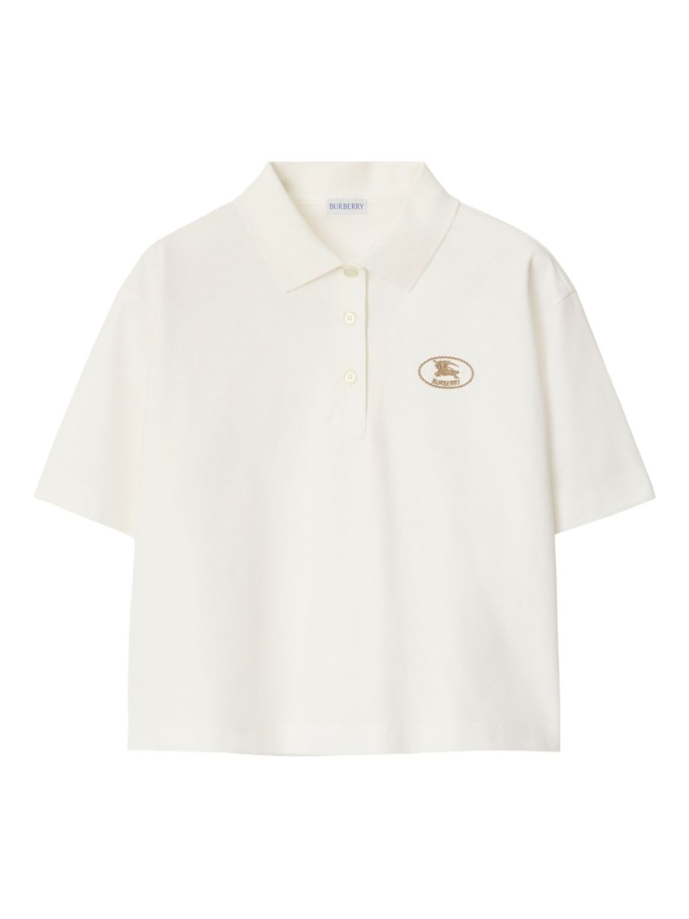 Burberry cropped cotton polo shirt - White