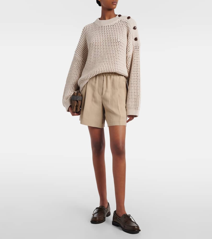 High-rise Bermuda shorts