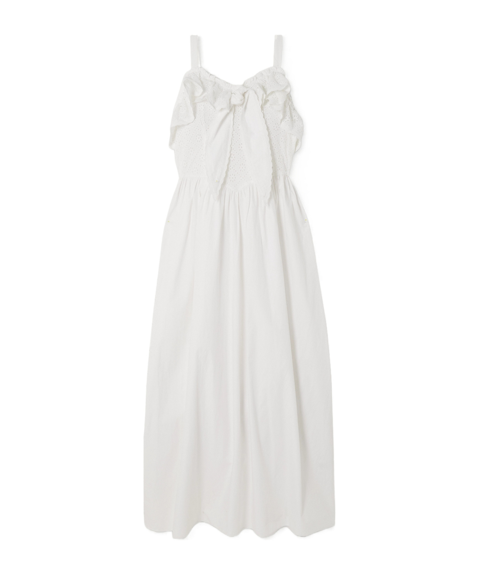 Katja tie-front ruffled broderie anglaise cotton midi dress