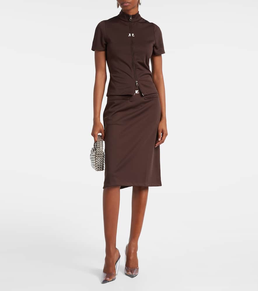 Courrèges Interlock jersey zip-up top